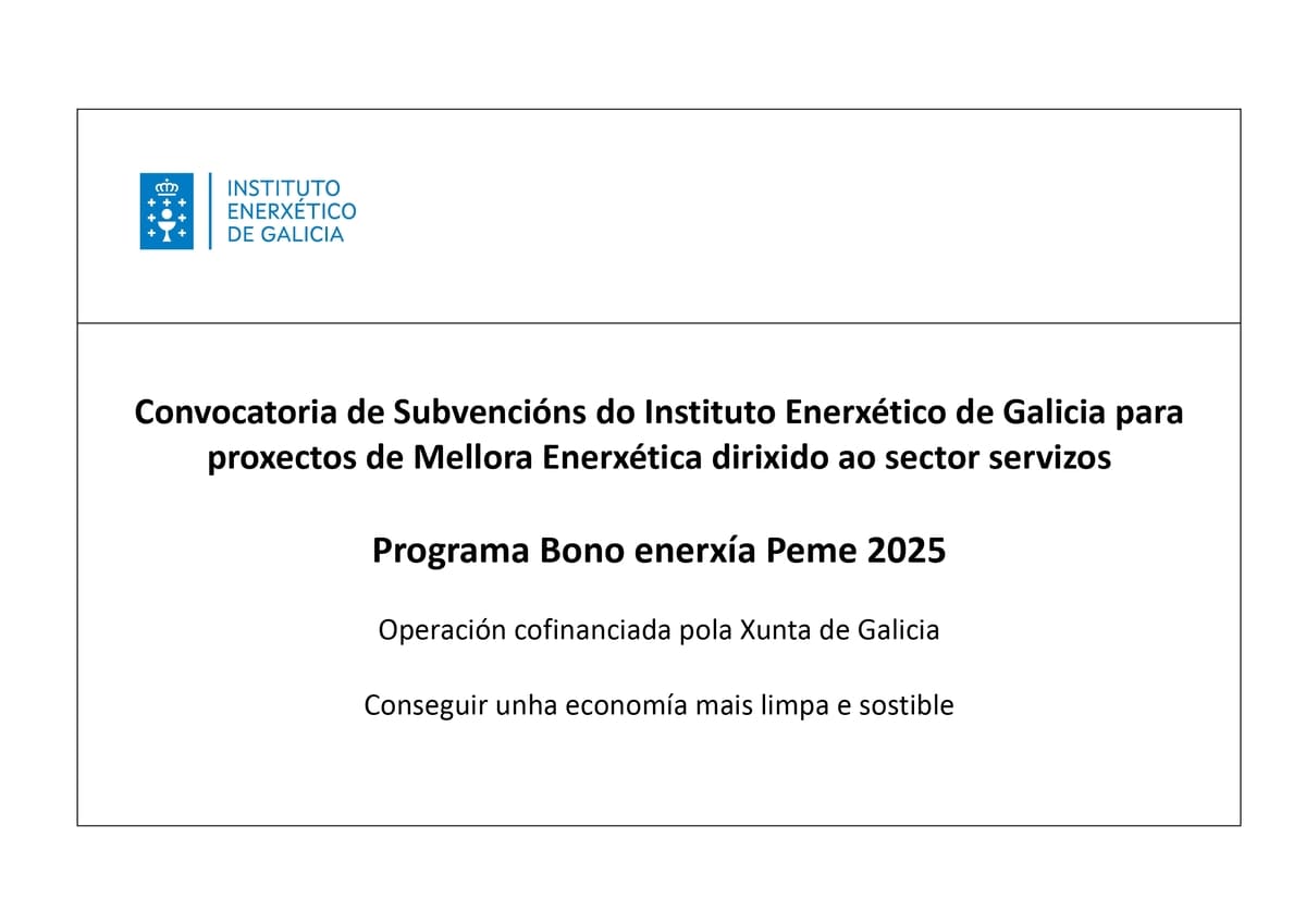 Cartel Subvención Programa Bono Enerxía Peme 2025